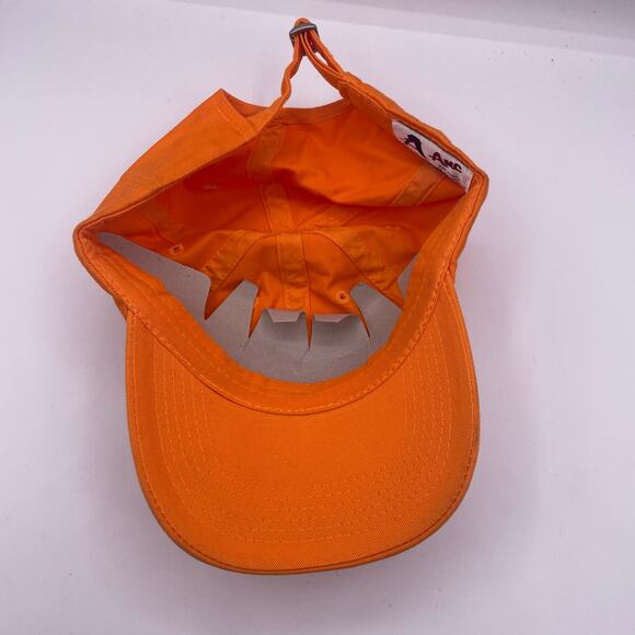Yellow Racing Hat Cap Orange Canvas Adjustable Mens Unisex - Picture 5 of 6